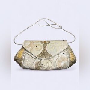 Vintage western‎ Cream and Gold leather Women's Bag